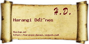 Harangi Dénes névjegykártya
